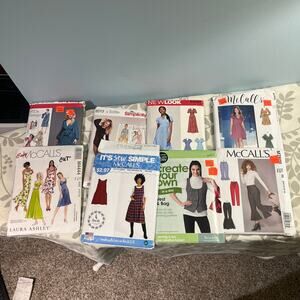 Lot of 8 Sewing Patterns – Simplicity, McCall's & New Look – Mostly Uncut